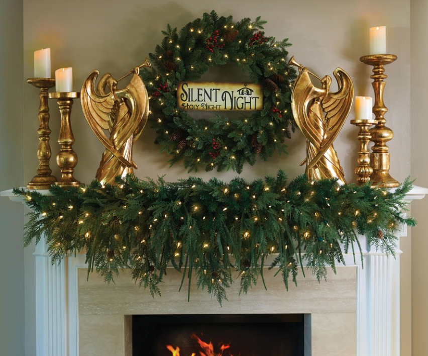 Decorate your mantle with greenery